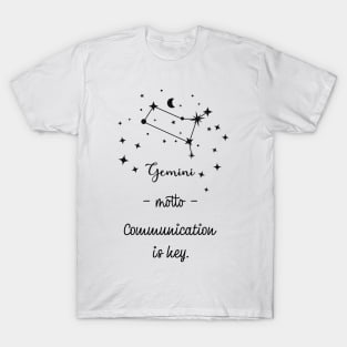 Key phrases of the zodiac signs: Gemini T-Shirt